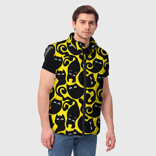 Мужской жилет Кошачий паттерн / 3D-Светло-серый – фото 3