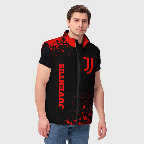 Мужской жилет Juventus - red gradient вертикально / 3D-Черный – фото 3