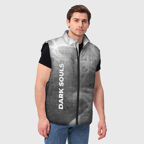 Мужской жилет Dark Souls - grey gradient вертикально / 3D-Черный – фото 3