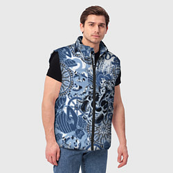 Мужской жилет Колеса сансары Будда и голова слона, цвет: 3D-черный — фото 2