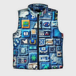 Мужской жилет Пэчворк с геймерскими знаками, цвет: 3D-черный