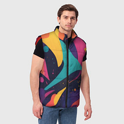 Мужской жилет Космос яркая абстракция, цвет: 3D-красный — фото 2