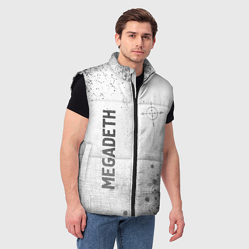 Мужской жилет Megadeth - white gradient вертикально / 3D-Черный – фото 3