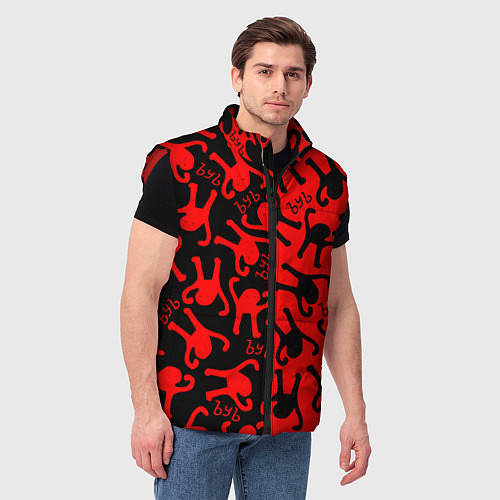 Мужской жилет ЪУЪ съука mem pattern / 3D-Красный – фото 3