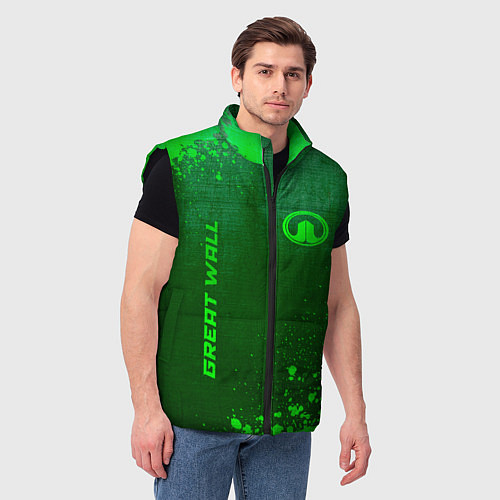 Мужской жилет Great Wall - green gradient вертикально / 3D-Черный – фото 3