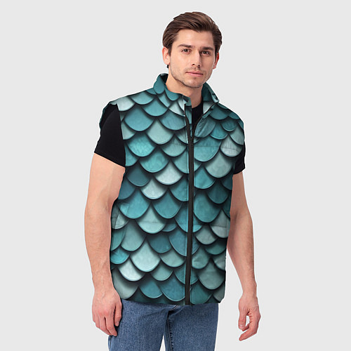 Мужской жилет Чешуя / 3D-Черный – фото 3
