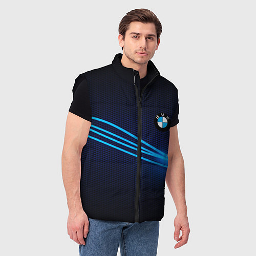 Мужской жилет BMW line blue / 3D-Черный – фото 3