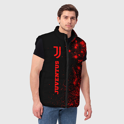 Мужской жилет Juventus - red gradient по-вертикали / 3D-Черный – фото 3