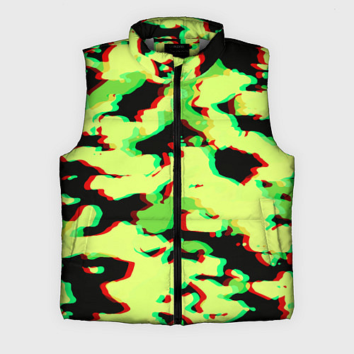 Мужской жилет Камуфляж зелёный глитч / 3D-Светло-серый – фото 1