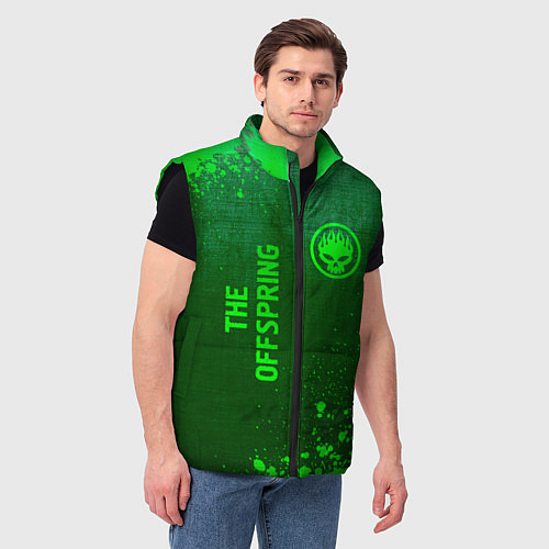 Мужской жилет The Offspring - green gradient вертикально / 3D-Черный – фото 3