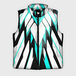 Мужской жилет Агрессивные чёрно-голубые полосы на белом фоне, цвет: 3D-черный