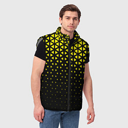 Мужской жилет Геометрический градиент - чёрно-жёлтый, цвет: 3D-светло-серый — фото 2