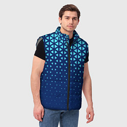 Мужской жилет Геометрический градиент - сине-голубой, цвет: 3D-светло-серый — фото 2
