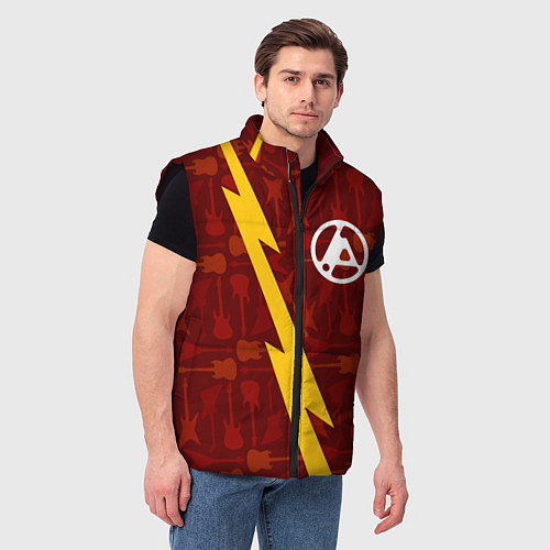 Мужской жилет Linkin Park 2024 гитары и молния / 3D-Черный – фото 3