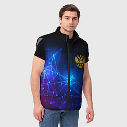 Мужской жилет Герб РФ абстракция текстура, цвет: 3D-светло-серый — фото 2
