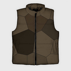 Мужской жилет Тёмно-коричневый крупная мозаика, цвет: 3D-черный