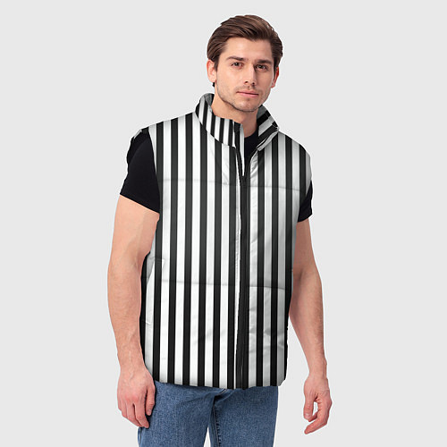 Мужской жилет Полоски - Битлджус / 3D-Черный – фото 3