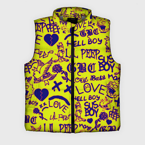 Мужской жилет Lil peep rap pattern / 3D-Светло-серый – фото 1
