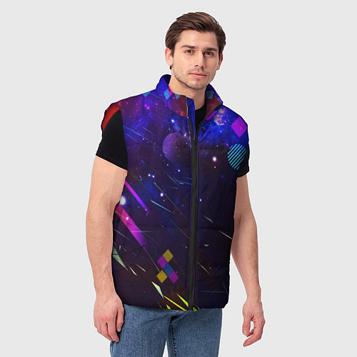 Мужской жилет Космическая геометрия / 3D-Красный – фото 3