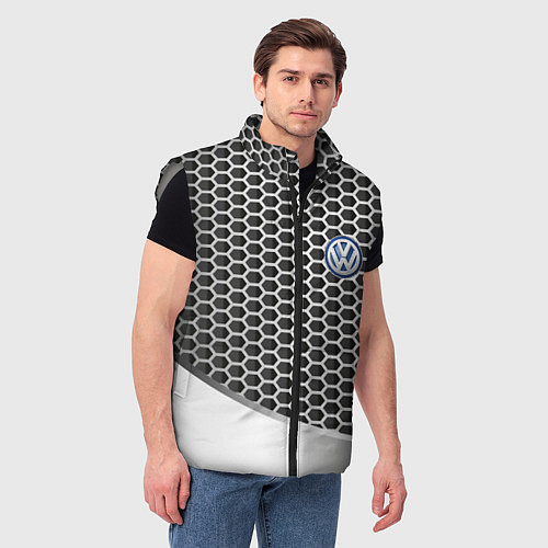 Мужской жилет Volkswagen metal motors / 3D-Светло-серый – фото 3