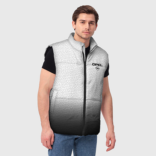 Мужской жилет Opel с эмблемой градиент чёрно-белый / 3D-Черный – фото 3