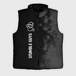 Мужской жилет Stumble Guys glitch на темном фоне по-вертикали, цвет: 3D-черный