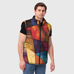Мужской жилет Мозайка геометрическая, цвет: 3D-черный — фото 2