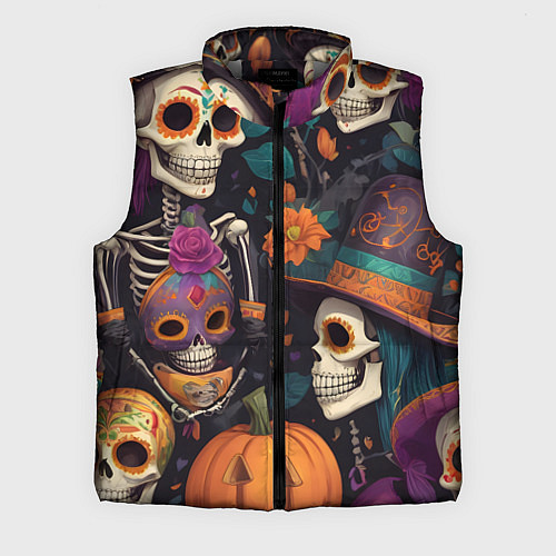 Мужской жилет Хэллоуин страшилки черепа / 3D-Светло-серый – фото 1