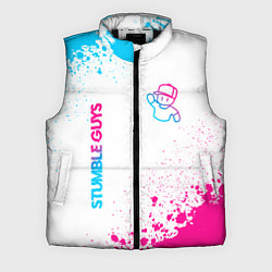 Мужской жилет Stumble Guys neon gradient style вертикально, цвет: 3D-черный
