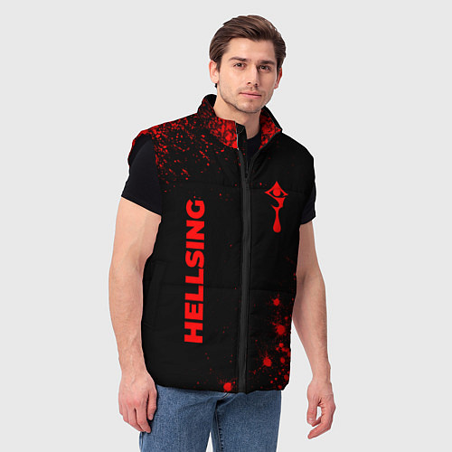 Мужской жилет Hellsing - red gradient вертикально / 3D-Черный – фото 3