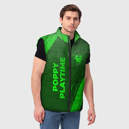 Мужской жилет Poppy Playtime - green gradient вертикально / 3D-Черный – фото 3