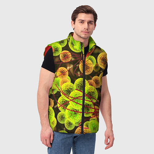 Мужской жилет Вирусы текстура / 3D-Красный – фото 3