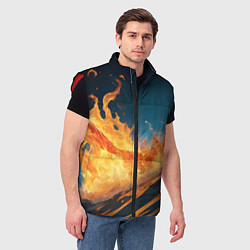 Мужской жилет Огонь и вода стихия, цвет: 3D-красный — фото 2