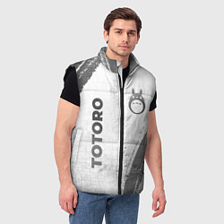 Мужской жилет Totoro - white gradient вертикально, цвет: 3D-черный — фото 2