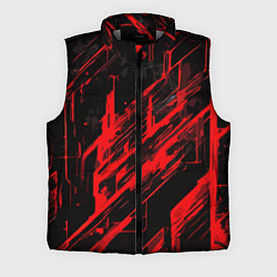 Мужской жилет Red stripes on a black background, цвет: 3D-светло-серый