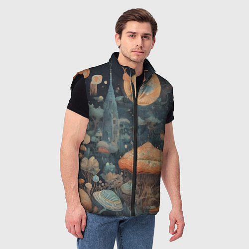 Мужской жилет Сказочная абстракция / 3D-Черный – фото 3