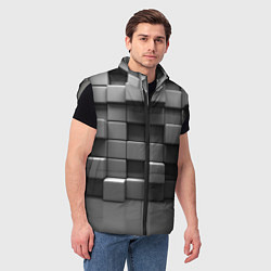 Мужской жилет Текстура кубы, цвет: 3D-светло-серый — фото 2