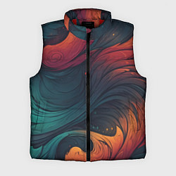 Мужской жилет Эбру теплая абстракция, цвет: 3D-красный