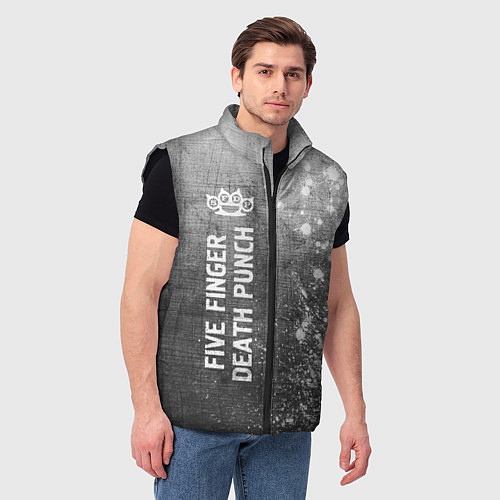 Мужской жилет Five Finger Death Punch - grey gradient по-вертика / 3D-Черный – фото 3