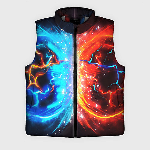 Мужской жилет Битва планет абстракция / 3D-Светло-серый – фото 1