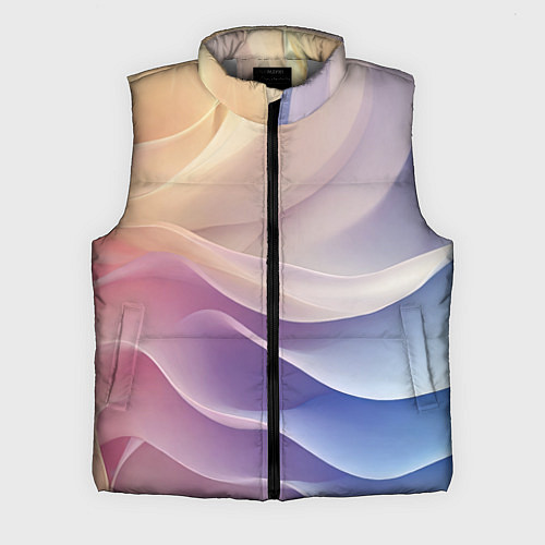 Мужской жилет Текстура с градиентом волны / 3D-Светло-серый – фото 1