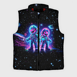 Мужской жилет Марио и Луиджи в космосе - неоновое свечение, цвет: 3D-красный