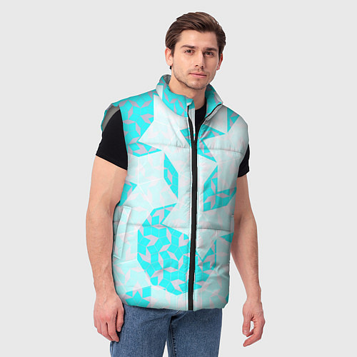 Мужской жилет Паттерн Пенроуза : бирюзовый / 3D-Светло-серый – фото 3
