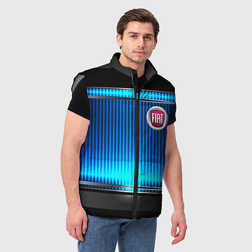 Мужской жилет FIAT текстура авто / 3D-Светло-серый – фото 3