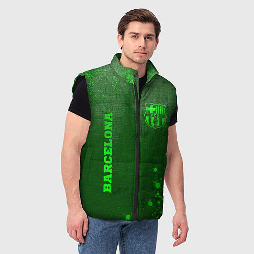 Мужской жилет Barcelona - green gradient вертикально / 3D-Черный – фото 3