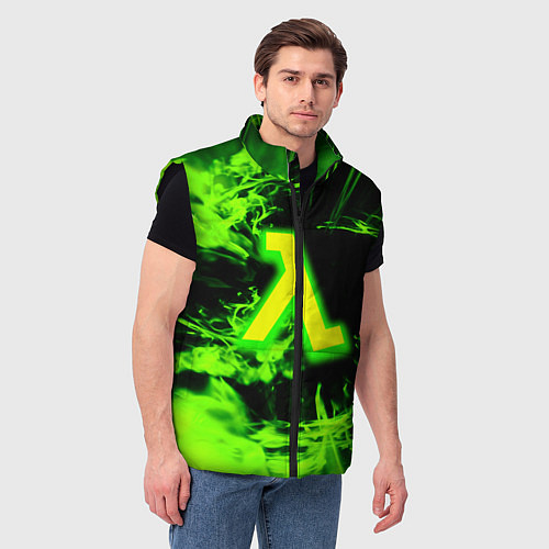 Мужской жилет Half life кислотное лого огонь / 3D-Черный – фото 3