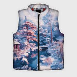 Мужской жилет Японская зима в сельской местности, цвет: 3D-красный