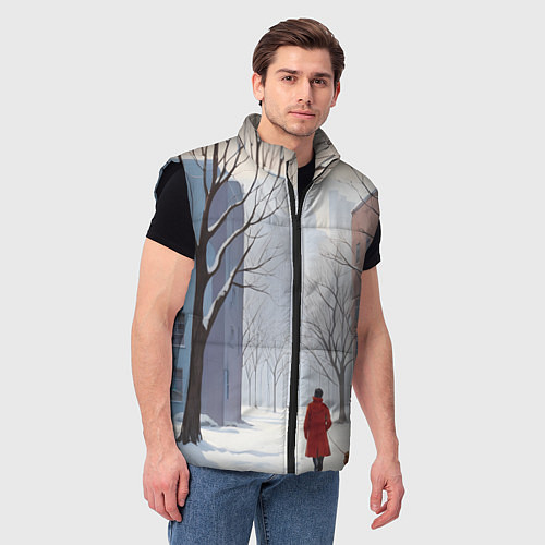 Мужской жилет Прогулка зима / 3D-Черный – фото 3