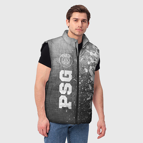 Мужской жилет PSG - grey gradient по-вертикали / 3D-Черный – фото 3