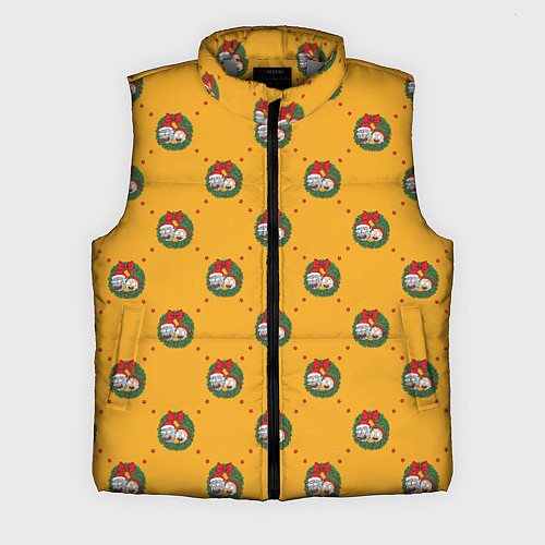 Мужской жилет Рик и Морти Новый год паттерн / 3D-Светло-серый – фото 1